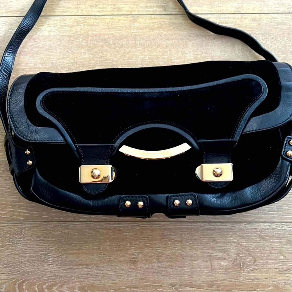 Sergio Rossi leather and suede crossbody bag. Excellent condition.
